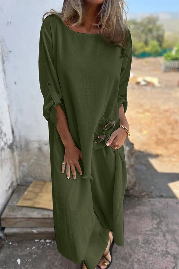 Damen Oversize Strandkleid mit Knopfdetails