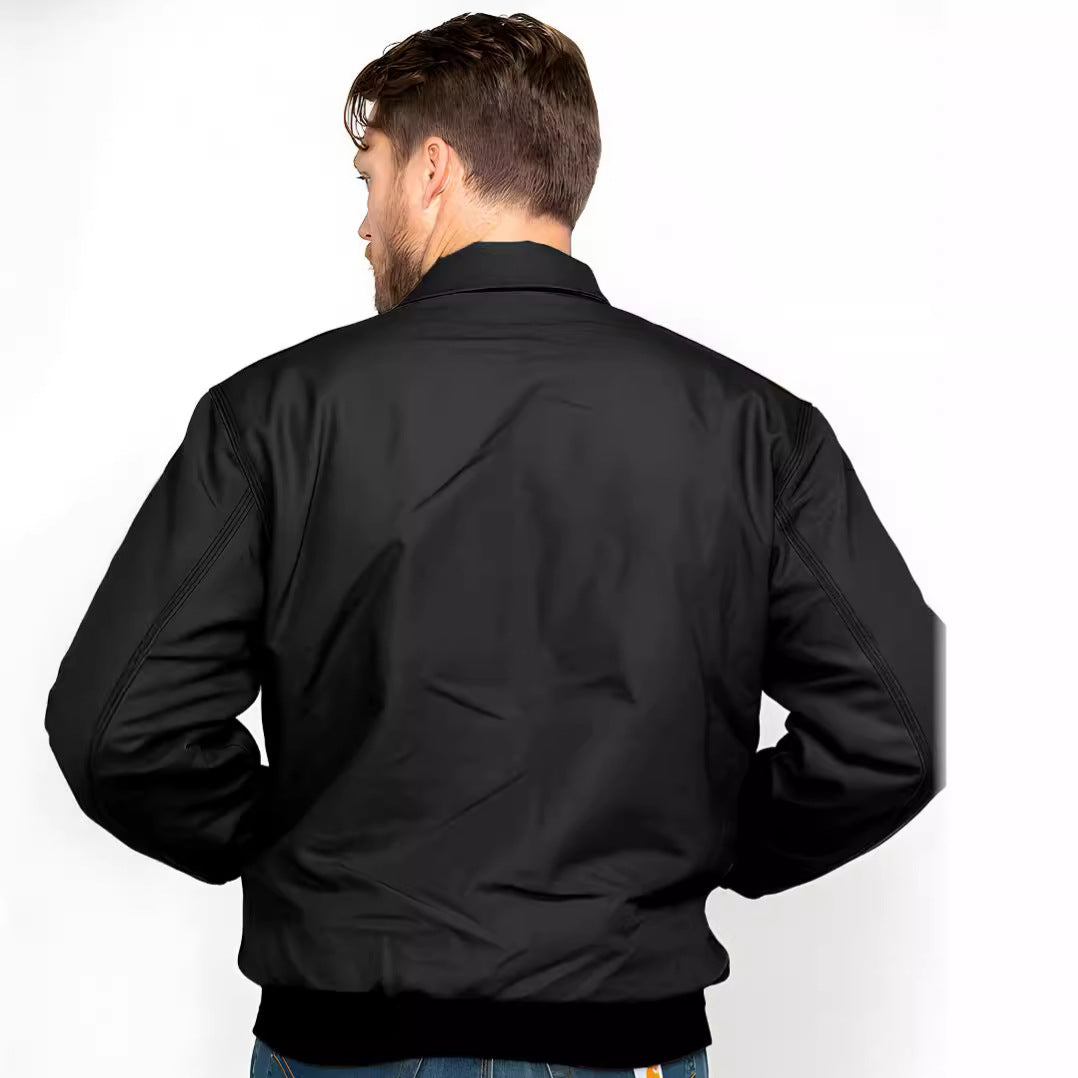 Herren Kurzjacke im Bomberstil aus weichem Kunstleder mit gerippten Bündchen Shop Nory