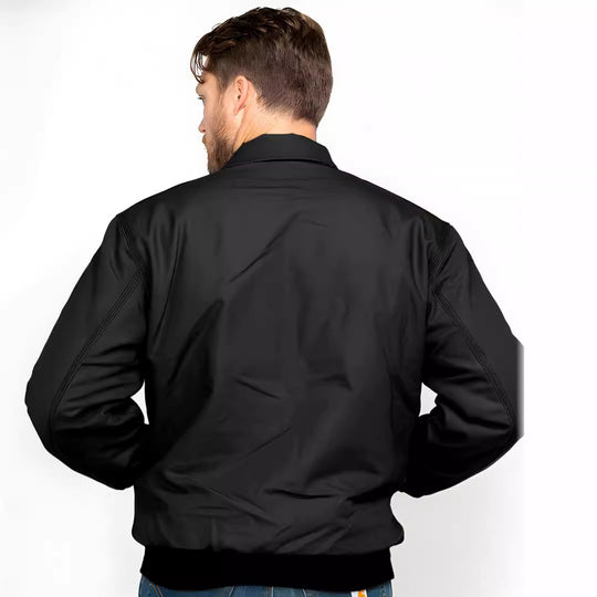Herren Kurzjacke im Bomberstil aus weichem Kunstleder mit gerippten Bündchen Shop Nory