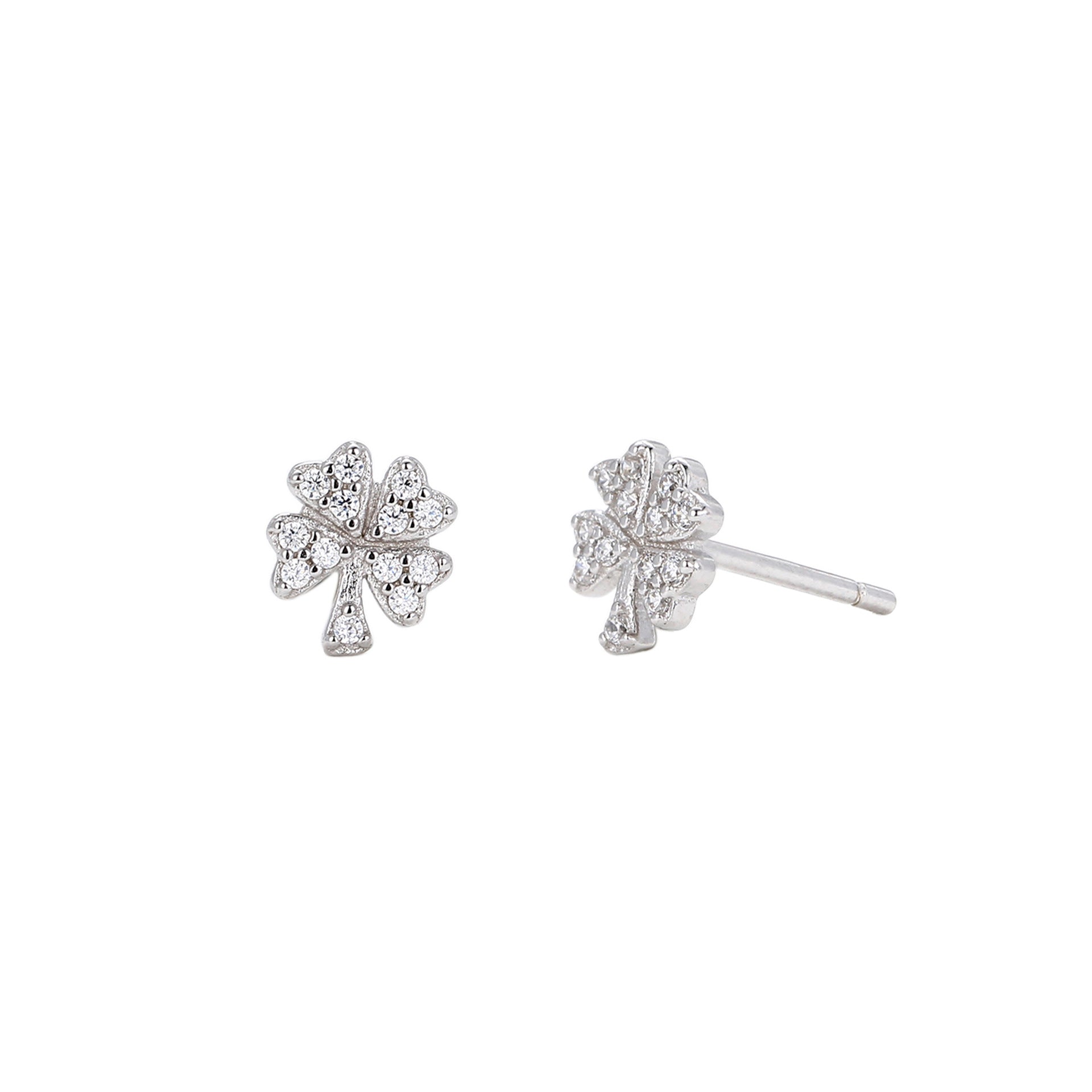Damen Ohrstecker im stilvollen Kleeblatt-Design aus hochwertigem 925 Sterling Silber Shop Nory