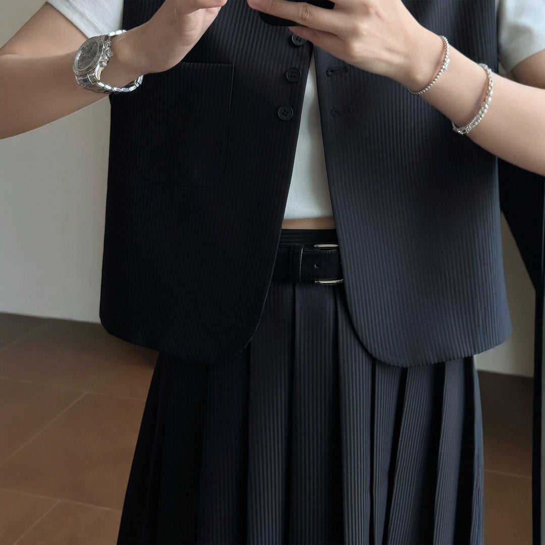 Damen Elegante Blazer-Weste mit gestreiftem Design Shop Nory