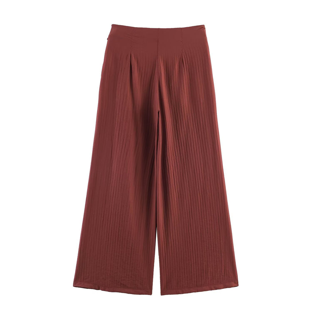 Damen Weite High‑Waist Palazzo‑Hose mit Wickelrock‑Optik und Taillenschleife Shop Nory