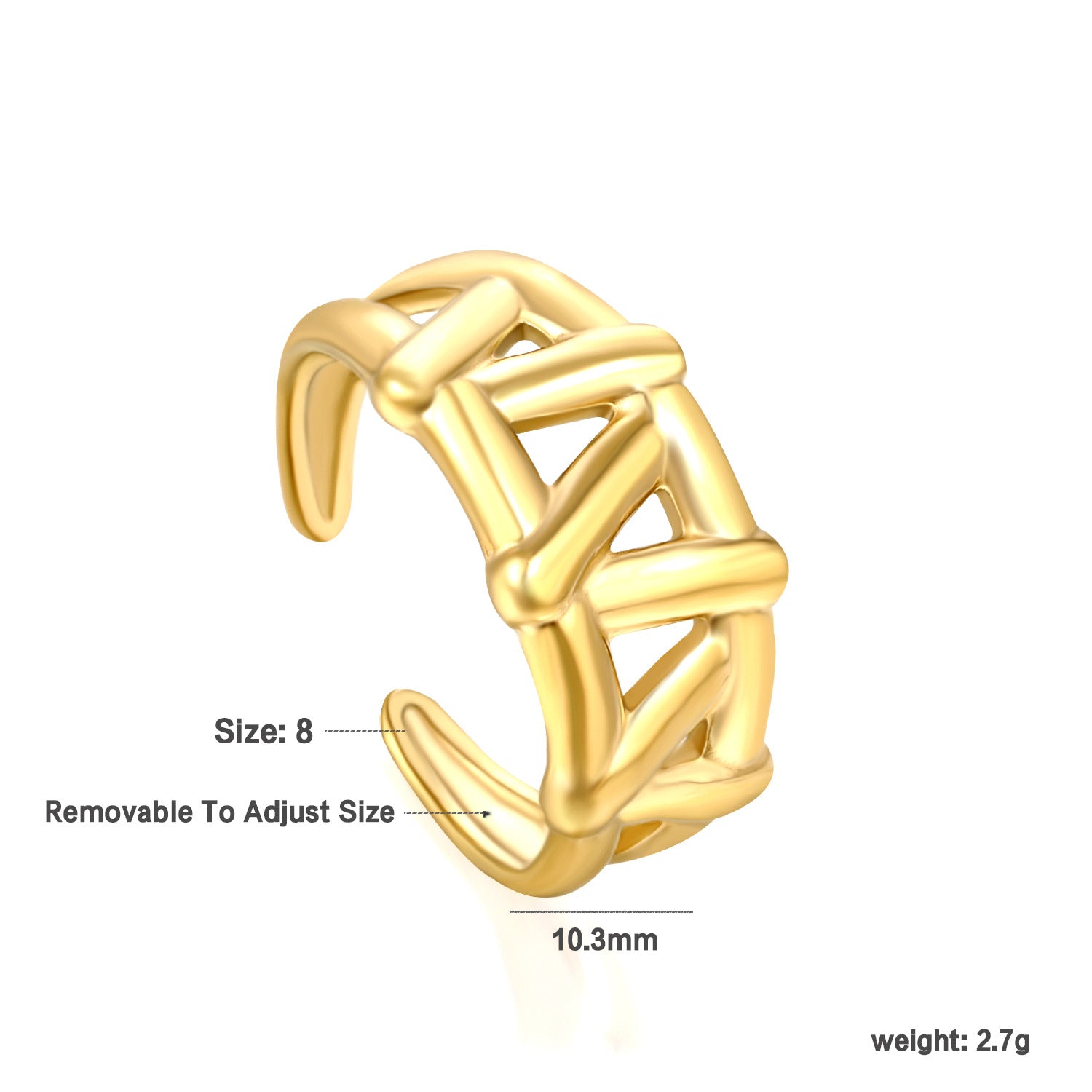 Damen offener Ring mit kunstvollem Design und anpassbarer Größe Shop Nory