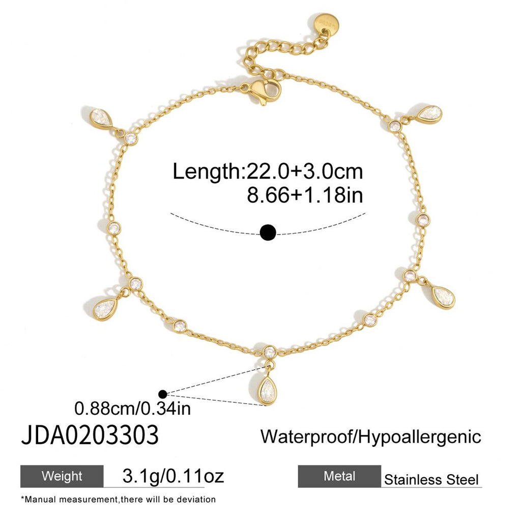 Damen Armband mit funkelnden Zirkonia-Anhängern und hypoallergenem Edelstahl Shop Nory