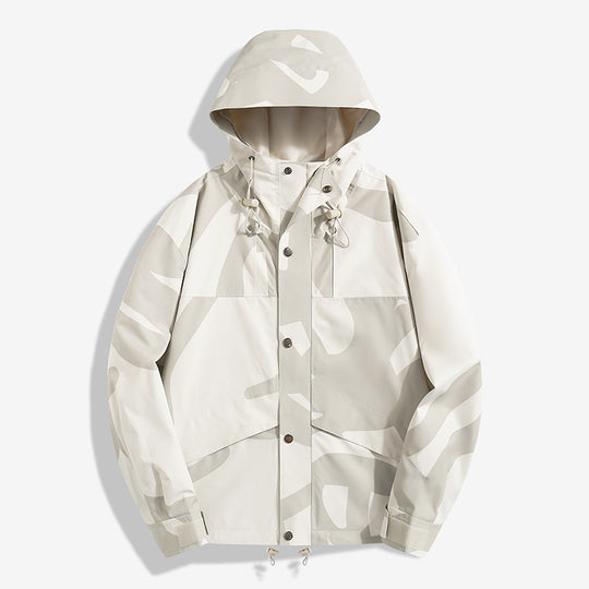 Damen Modische Übergangsjacke mit Kapuze und einzigartigem Print Shop Nory