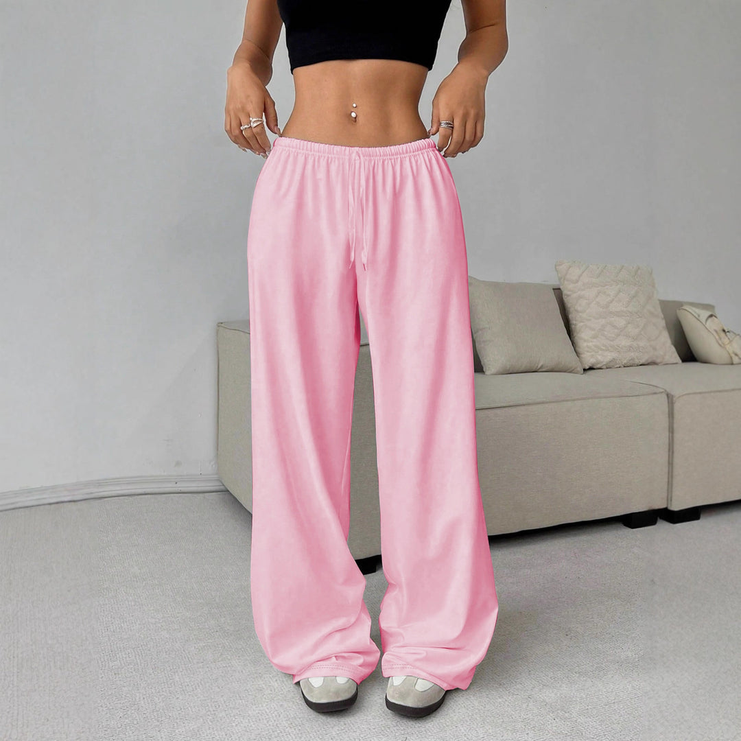 Damen nan weiter Highwaist Palazzo-Jogger mit elastischem Komfortbund, Kordelzug und seitlichen Eingrifftaschen Shop Nory