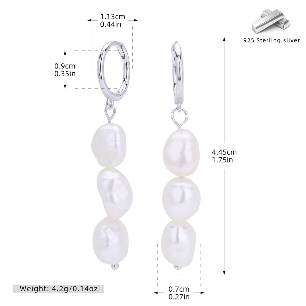 Damen Ohrhänger mit eleganten Perlen aus hochwertigem 925 Sterling Silber Shop Nory