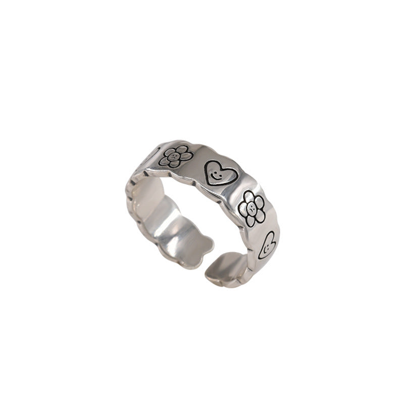 Damen Offener Ring mit einzigartigem geschwungenem Design und funkelnden Akzenten Shop Nory