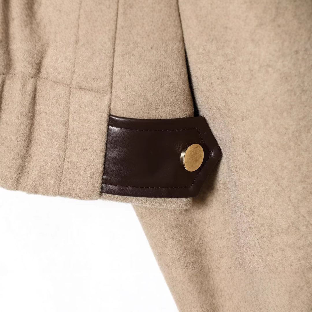 Damen Kurzjacke im Boxy‑Cropped‑Wollmix mit sichtbarem Metallreißverschluss und Kontrastmanschetten Shop Nory