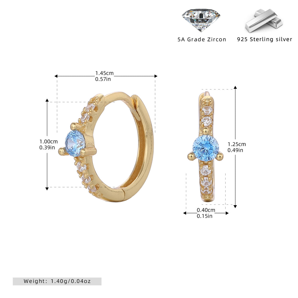 Damen Ohrhänger mit funkelndem Zirkon und eleganter goldfarbener Fassung Shop Nory