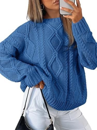 Damen Grobstrickpullover im Zopfmuster mit lässigem Oversize-Schnitt Shop Nory