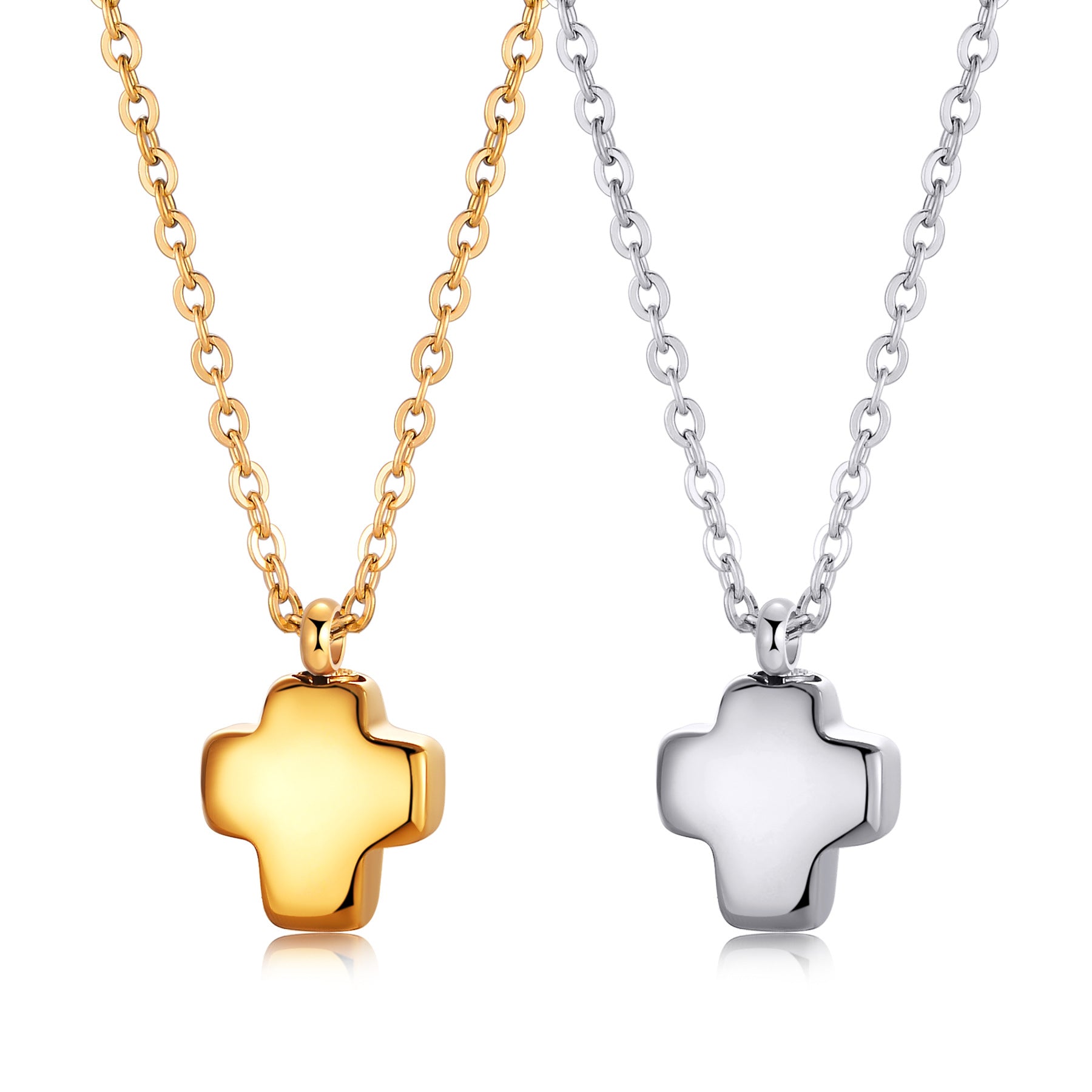 Damen Halskette mit elegantem Kreuzanhänger aus hochwertigem Metall Shop Nory