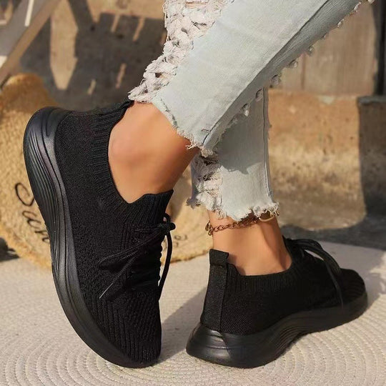 Damen Atmungsaktive Sneaker mit elastischem Strick-Obermaterial und stützendem Fußbett