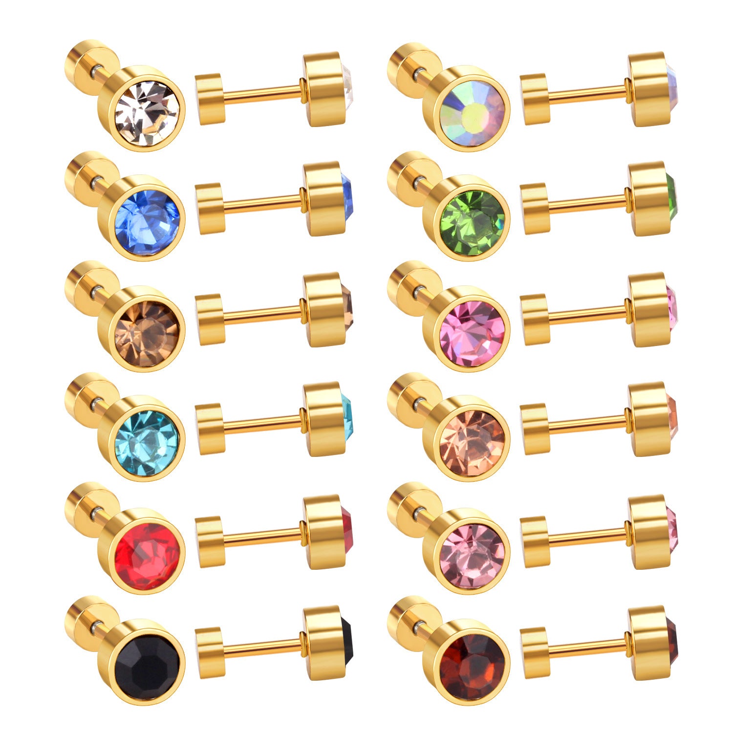 Damen Edelstahl Ohrstecker mit funkelnden Kristallakzenten Shop Nory