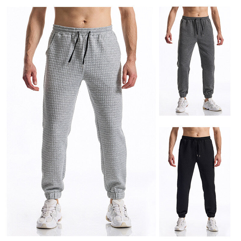 Herren Strukturierte Waffel-Jogginghose mit elastischem Bund und schmal zulaufendem Bein Shop Nory