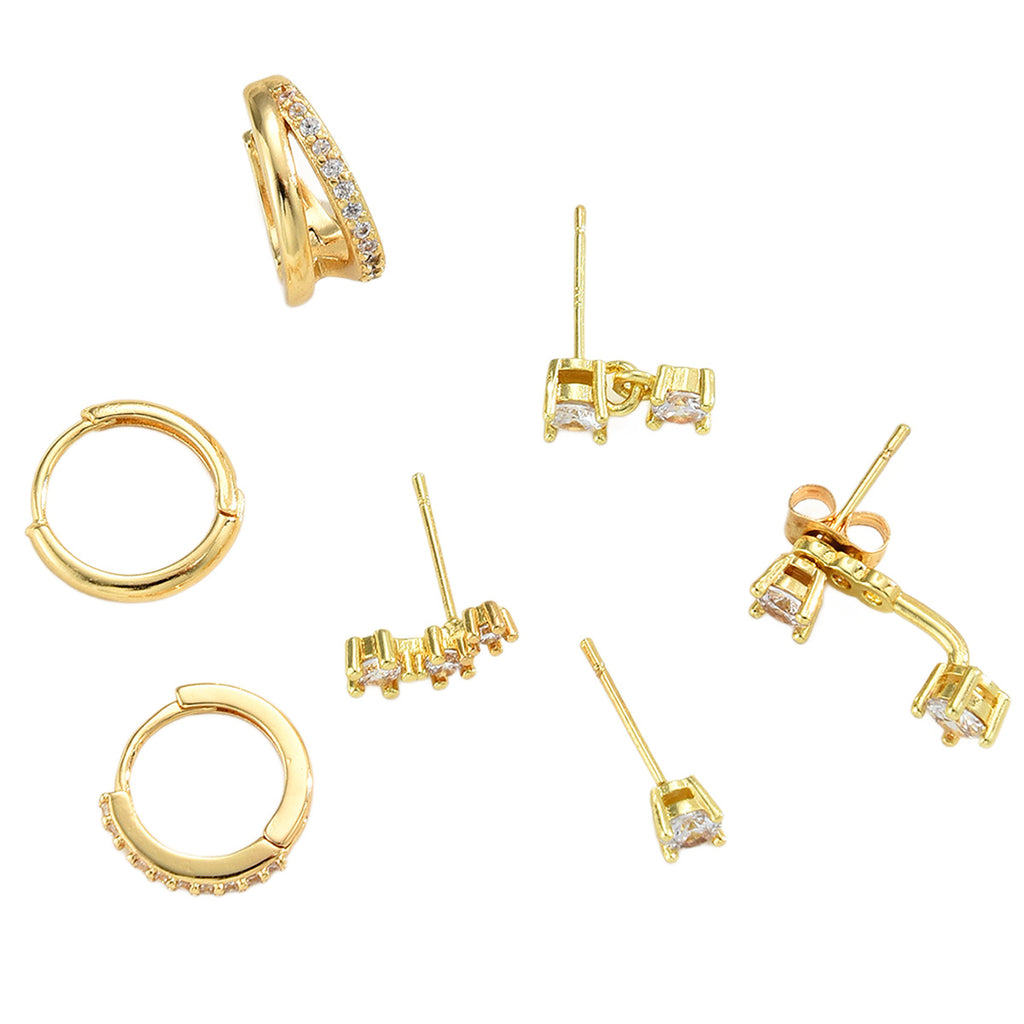 Damen Ohrstecker-Set mit funkelnden Kristallen und modernen Designs Shop Nory