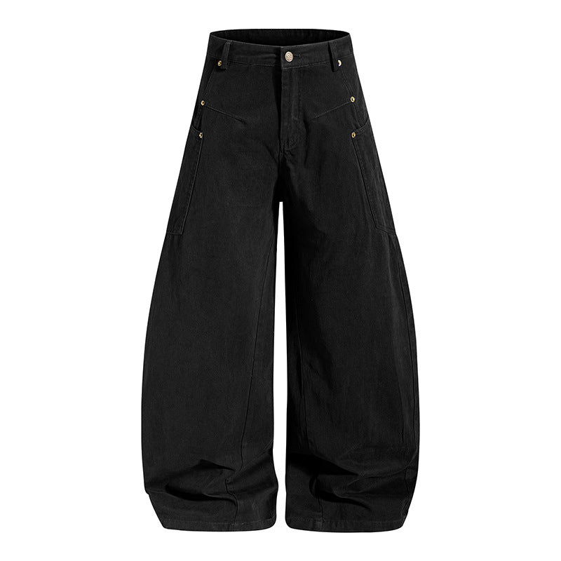 Damen weite High Waist Canvas-Culotte mit Cargo-Taschen und ballonförmiger Silhouette Shop Nory