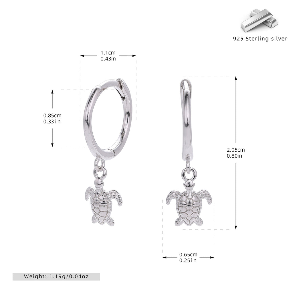 Damen Ohrhänger mit maritimen Schildkröten-Anhängern aus 925 Sterling Silber Shop Nory