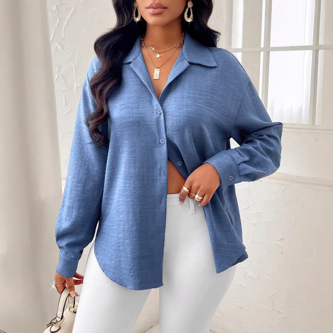 Damen Taillierte Wickelbluse mit Hemdkragen, asymmetrischem Saum & Ballonärmeln Shop Nory