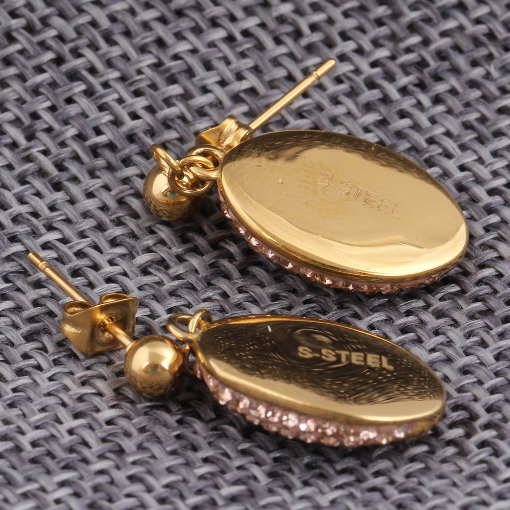 Damen Ohrhänger mit funkelndem Kristallbesatz und eleganter Roségold-Fassung Shop Nory