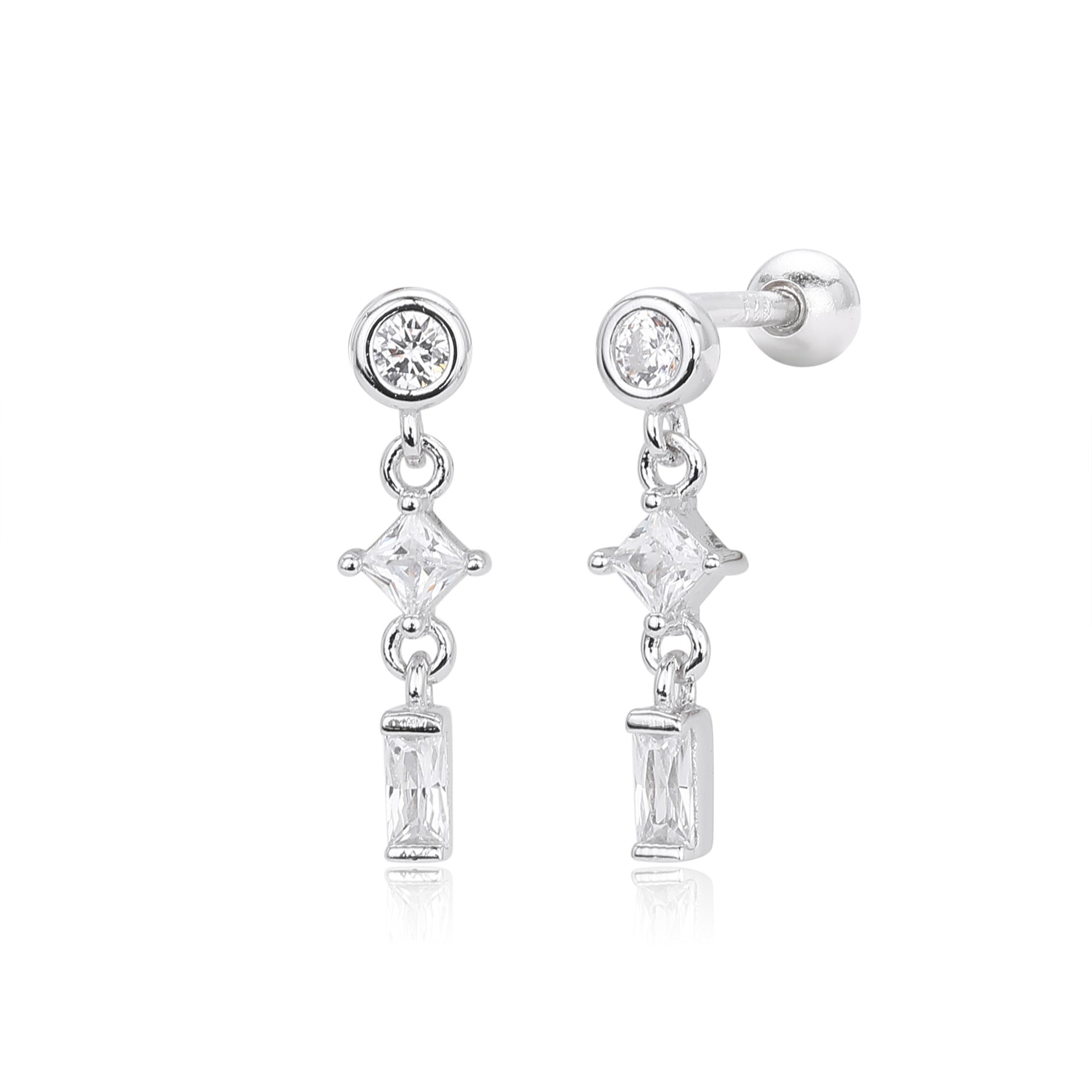 Damen Ohrstecker mit luxuriösem Zirkon-Design aus hochwertigem 925 Sterling Silber Shop Nory