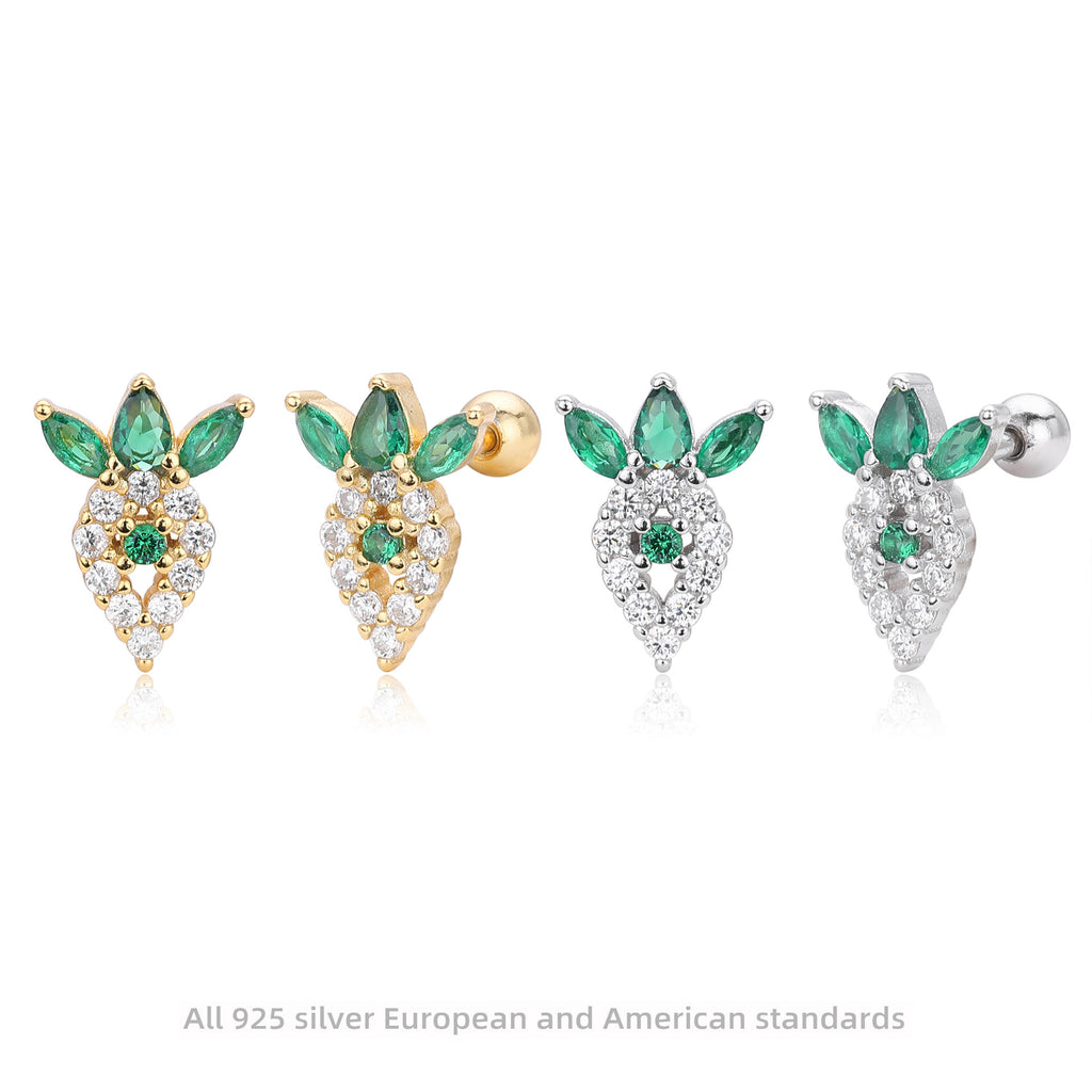 Damen Ohrstecker mit luxuriösem Zirkon-Besatz und elegantem Blattdesign Shop Nory