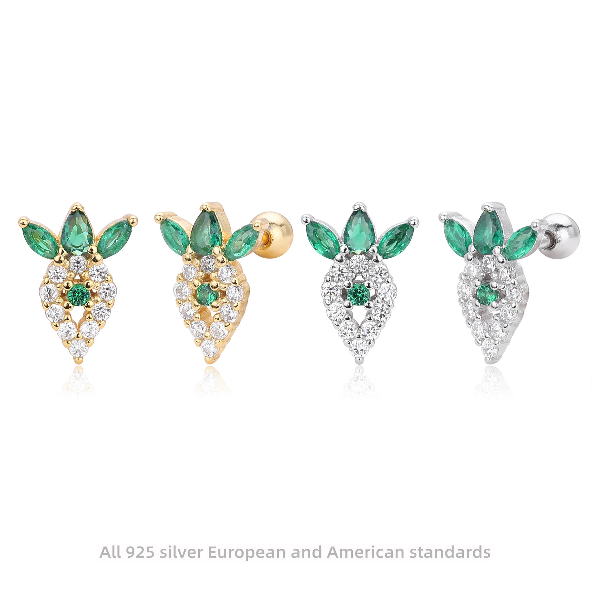 Damen Ohrstecker mit luxuriösem Zirkon-Besatz und elegantem Blattdesign Shop Nory