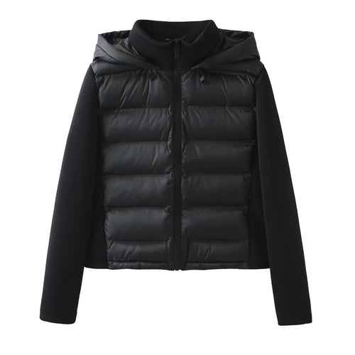 Damen Hybrid-Steppjacke mit Softshell-Ärmeln und Kapuze Shop Nory
