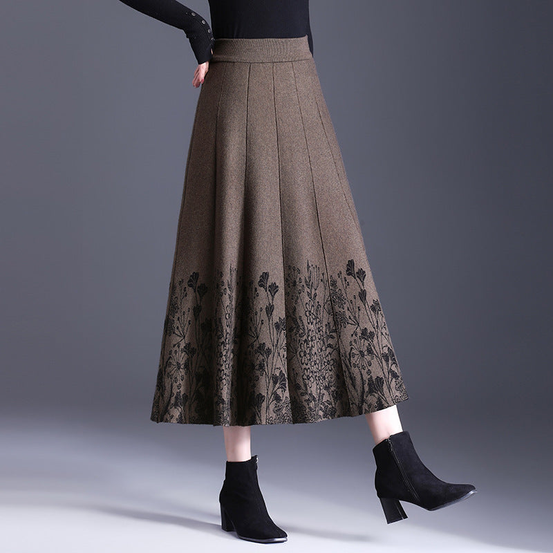 Damen Eleganter Maxirock mit floralem Muster Shop Nory
