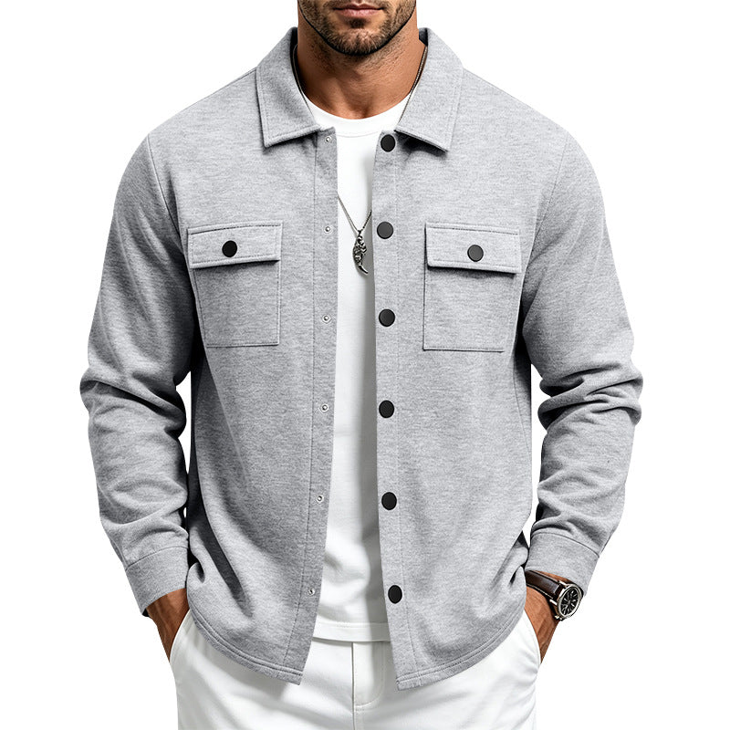 Herren Overshirt-Jacke mit Druckknopfleiste und aufgesetzten Brusttaschen Shop Nory