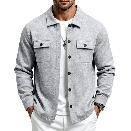 Herren Overshirt-Jacke mit Druckknopfleiste und aufgesetzten Brusttaschen Shop Nory