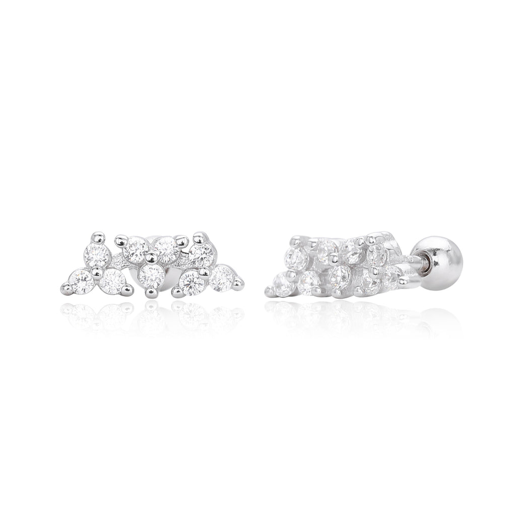 Damen Ohrstecker mit funkelndem Zirkon-Design aus 925 Sterling Silber Shop Nory