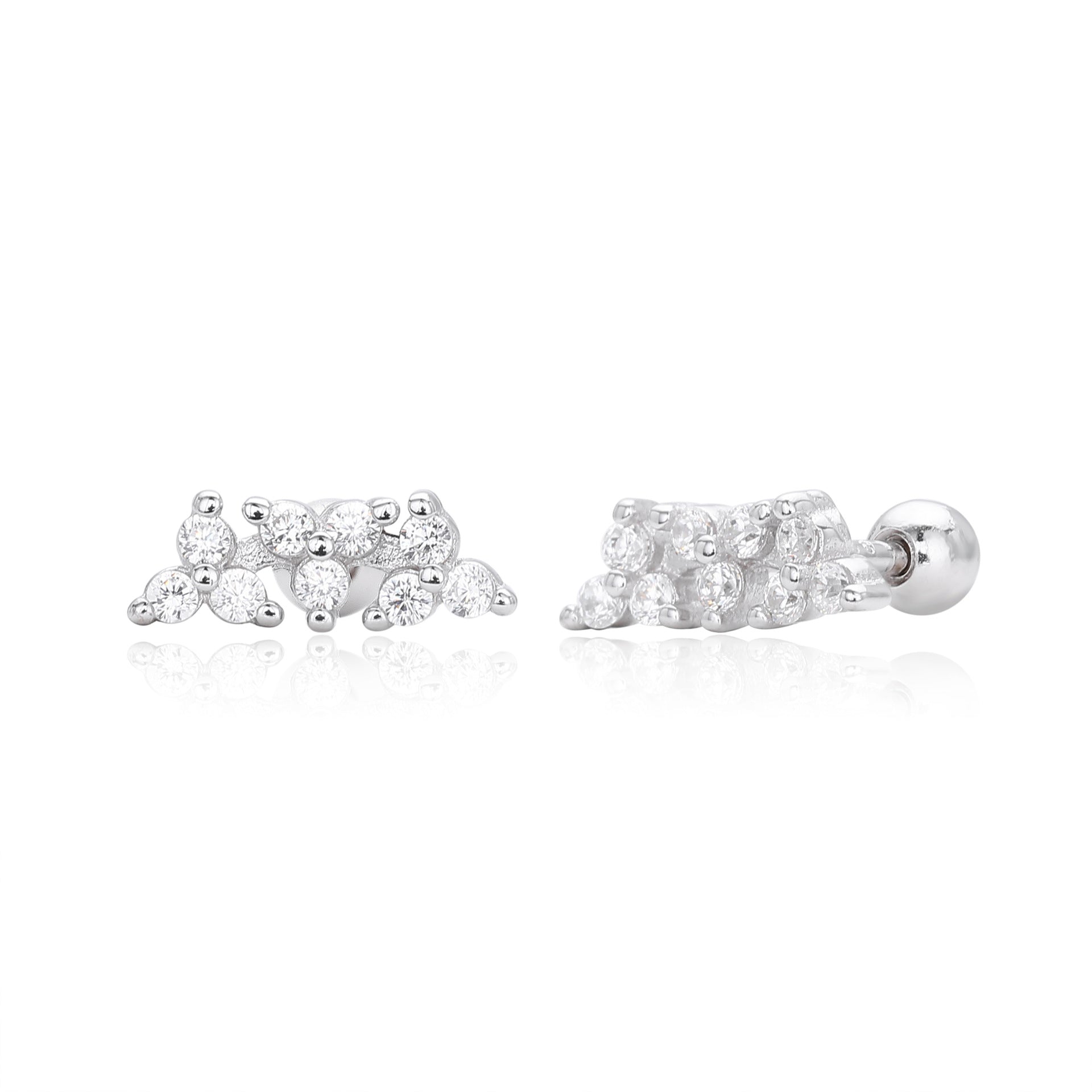 Damen Ohrstecker mit funkelndem Zirkon-Design aus 925 Sterling Silber Shop Nory