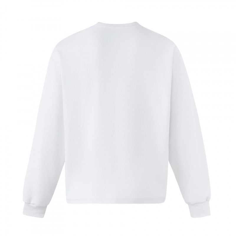 Unisex Oversize-Sweatshirt mit Henley-Ausschnitt und verschwommenem Schmetterlings-Print Shop Nory