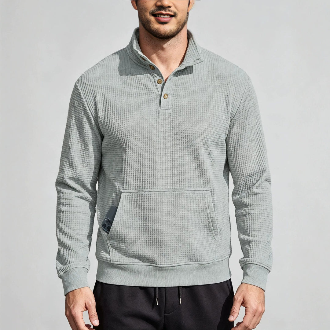 Herren Modischer Sportpullover mit Knopfleiste
