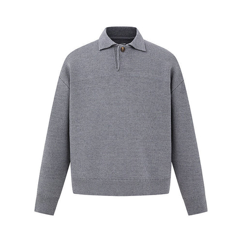 Herren Boxy-Strickpullover mit Polokragen und halber Knopfleiste Shop Nory