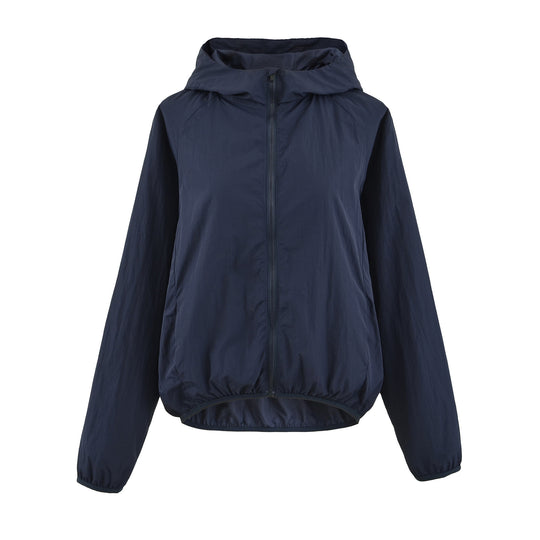 Damen Ultraleichte Kapuzen-Windbreaker mit verlängertem Rückensaum und elastischem Saum Shop Nory