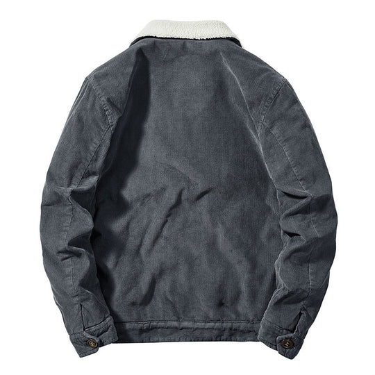 Herren Cord-Worker-Truckerjacke mit wärmender Sherpa-Innenfütterung und Hemdkragen Shop Nory