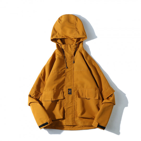 Unisex Weitgeschnittene Utility-Softshelljacke mit Kapuze und Mehrfach-Taschen Shop Nory