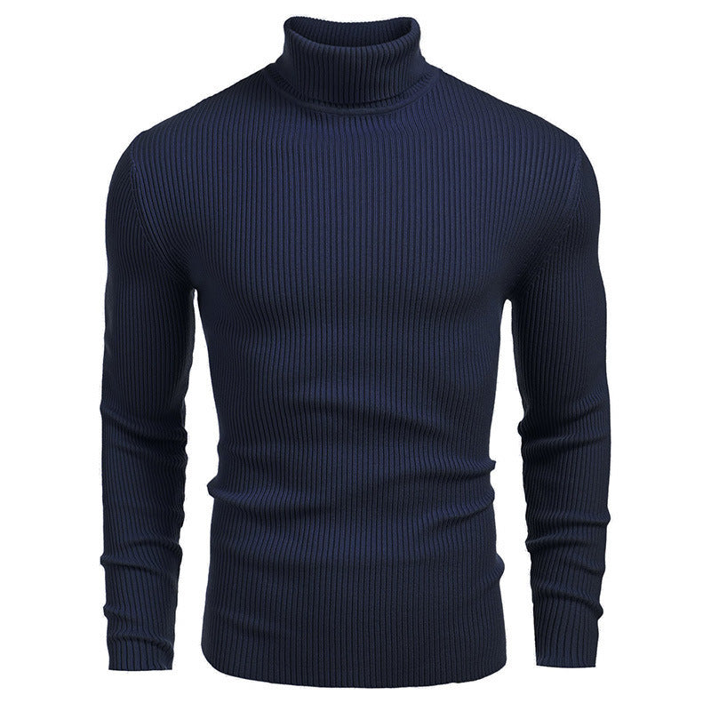 Herren Rollkragenpullover aus feinem Rippstrickmaterial