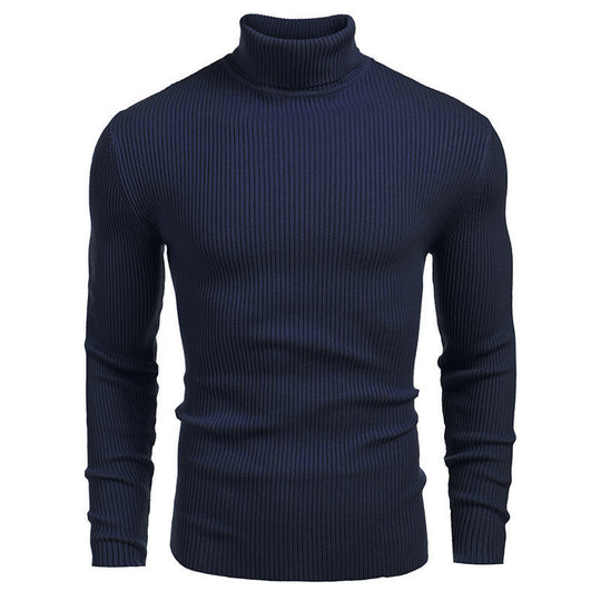 Herren Rollkragenpullover aus feinem Rippstrickmaterial