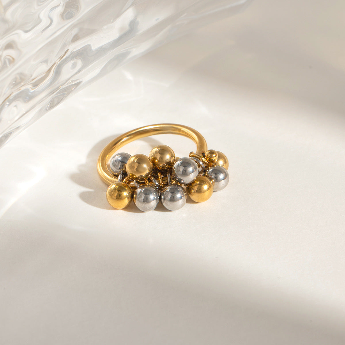 Damen Multi-Layer Ring mit Edelstahlperlen und modernem Design Shop Nory