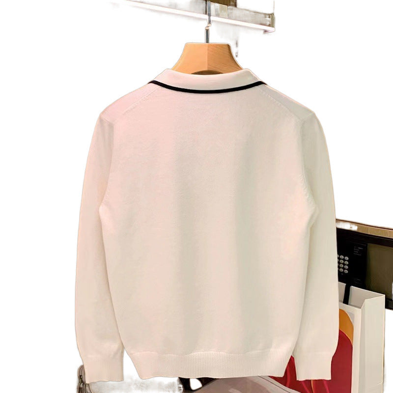Herren Feinstrick-Polopullover mit offenem Polokragen und kontrastierter Kanten Shop Nory