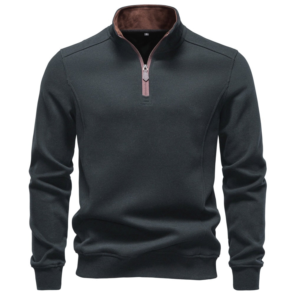 Herren Troyer-Pullover mit kurzem Reißverschluss und Stehkragen Shop Nory
