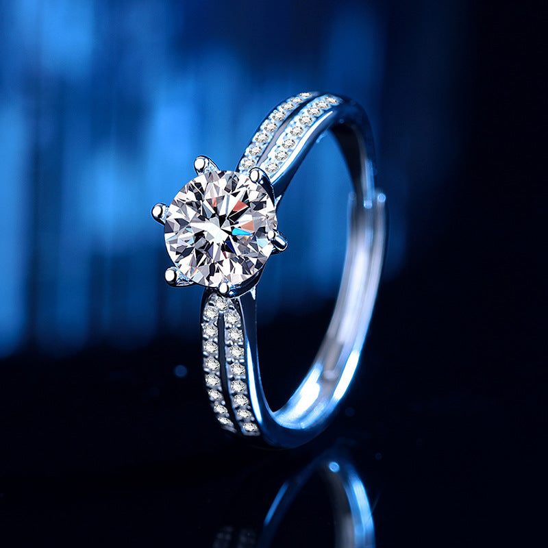 Damen Ring mit funkelndem Zirkonia und elegantem Doppelband Shop Nory