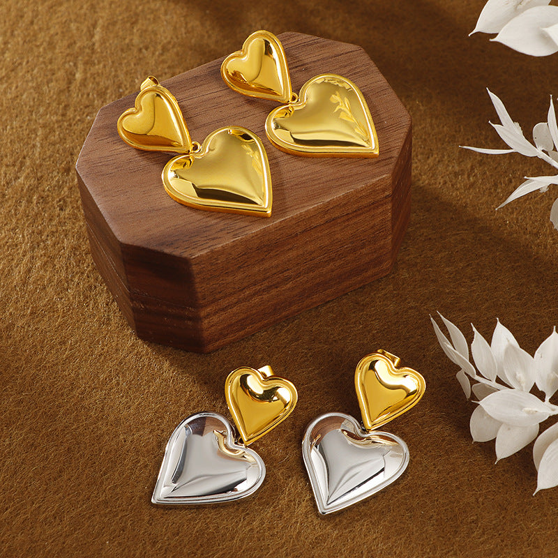 Damen elegante Ohrringe im Herzdesign Shop Nory