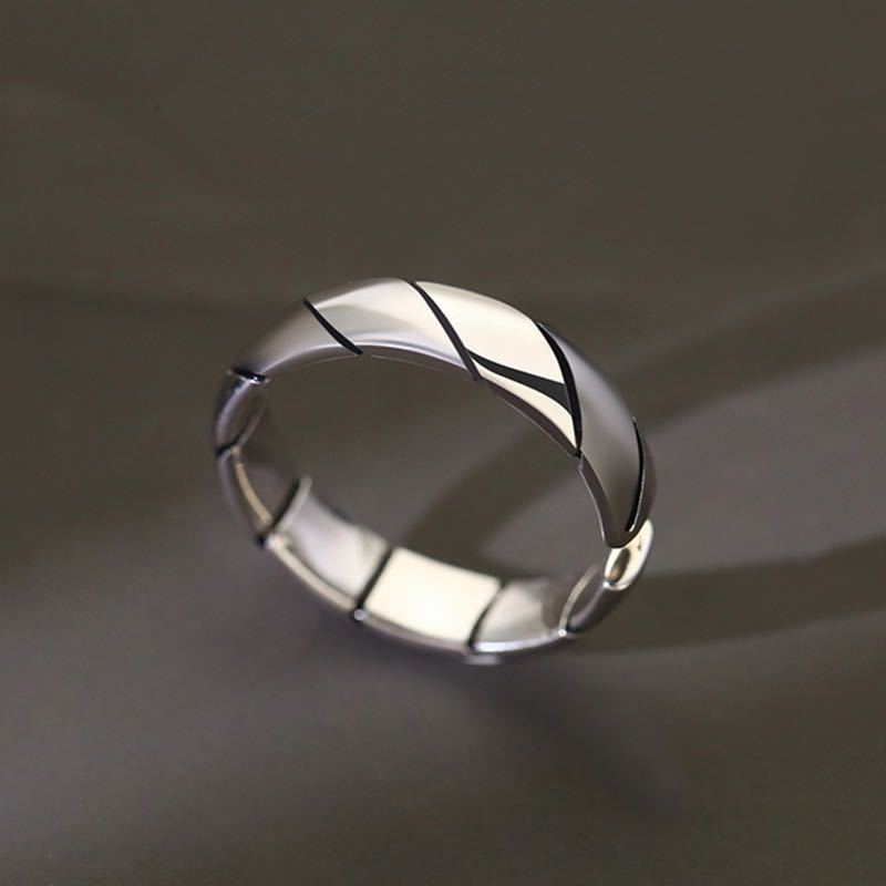 Damen Offener Edelstahlring mit modernem Spiral-Design Shop Nory