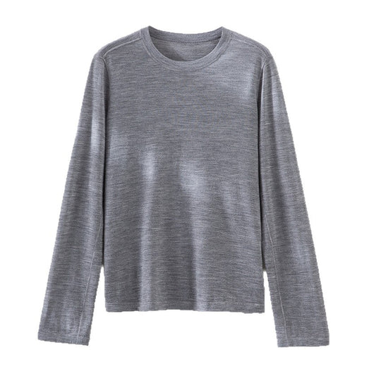 Damen Feines Langarm-Feinstrickshirt mit Rundhalsausschnitt und gerader Silhouette Shop Nory
