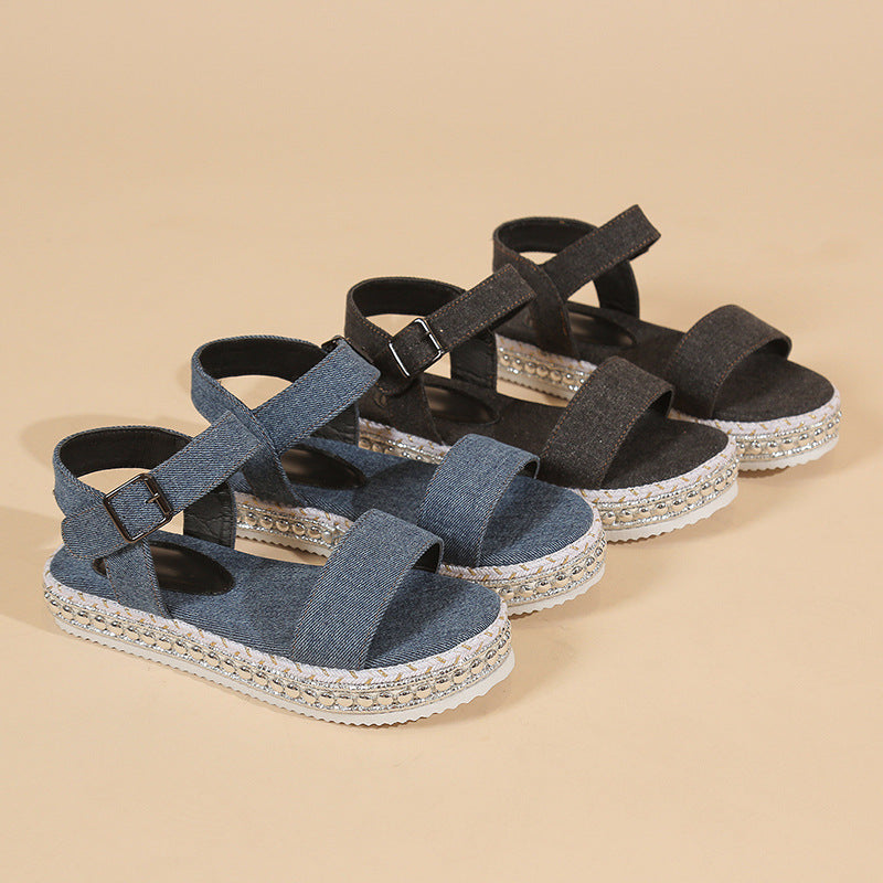 Damen Bequeme Espadrilles Sandalen mit verstellbaren Riemen und gepolstertem Fußbett Shopnory