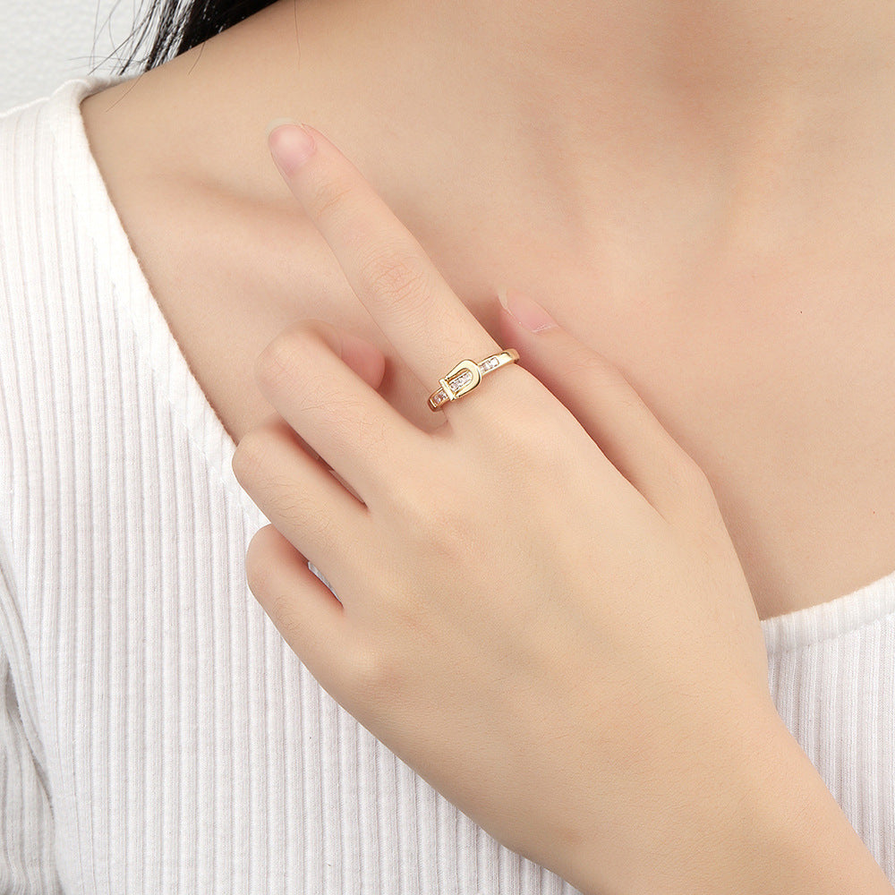 Damen trendiger Ring mit eleganten Zierdiamanten Shop Nory